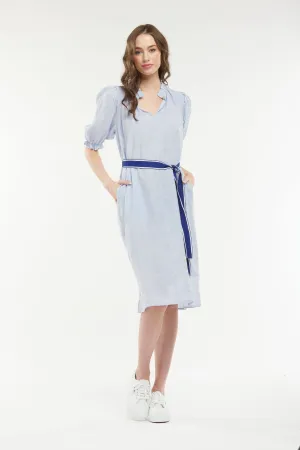 365 DAYS Mini Check Lily Dress - Sky Blue