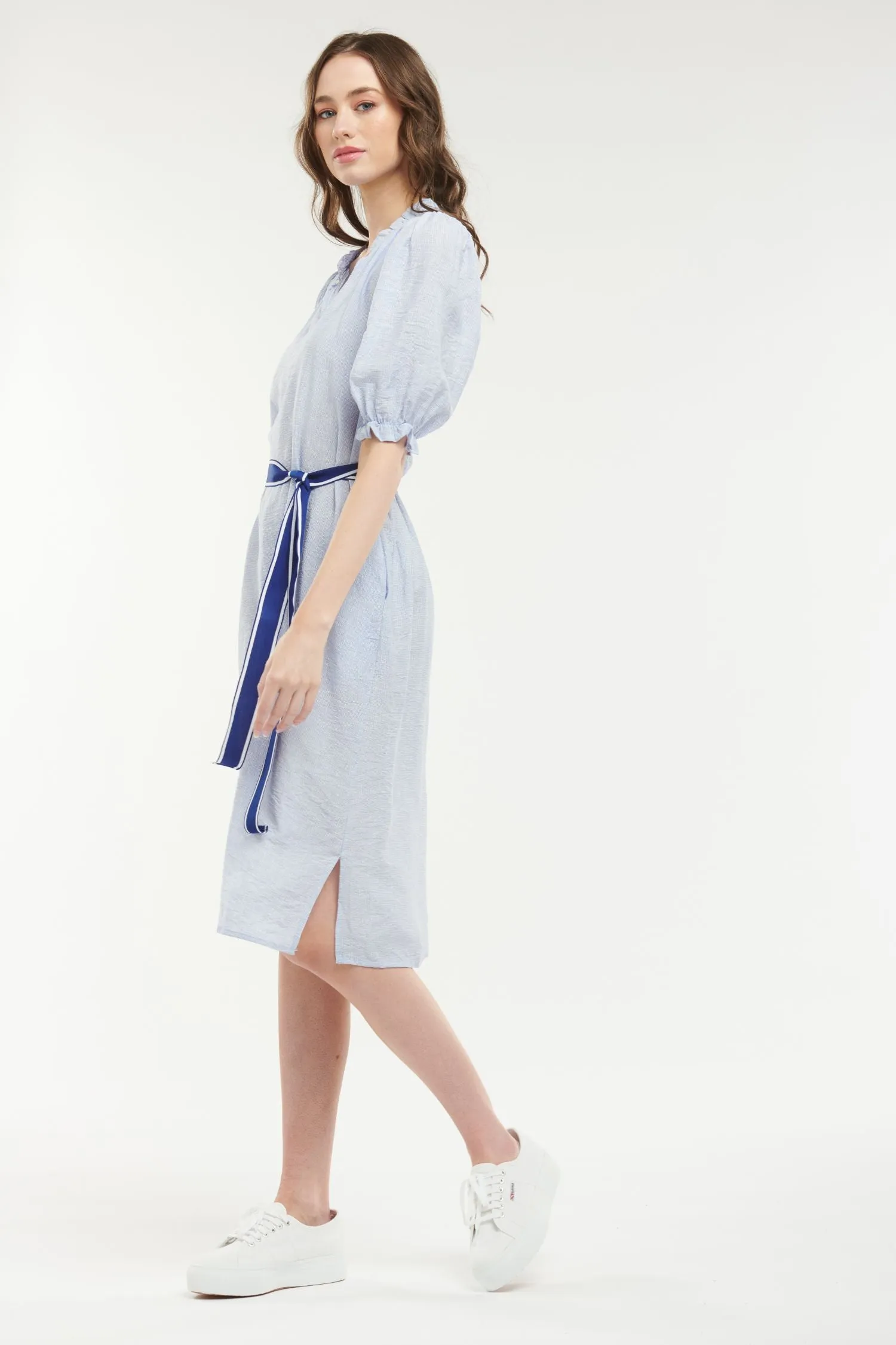 365 DAYS Mini Check Lily Dress - Sky Blue