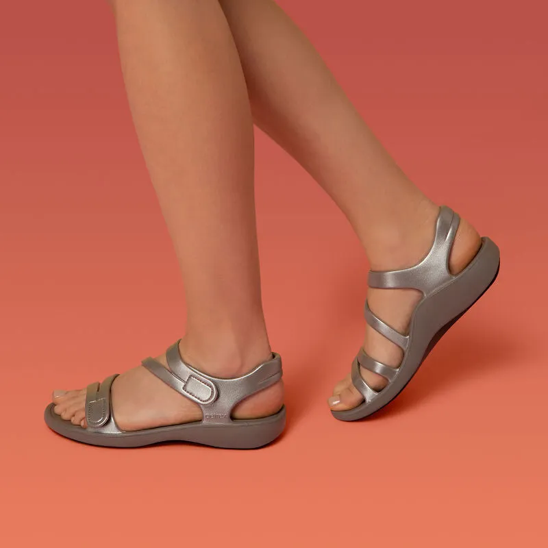 AETREX  Jillian Sport Water Friendly Sandal - Grey