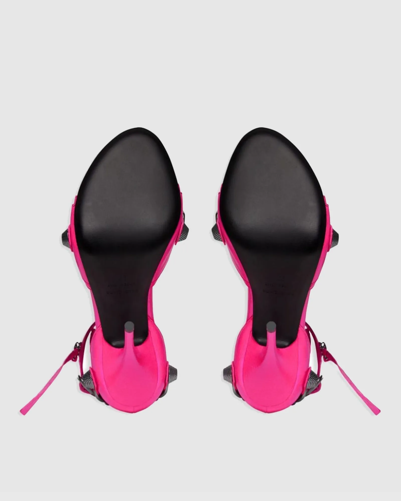 Afra Rivet Leather Strap Sandals In Hot Pink