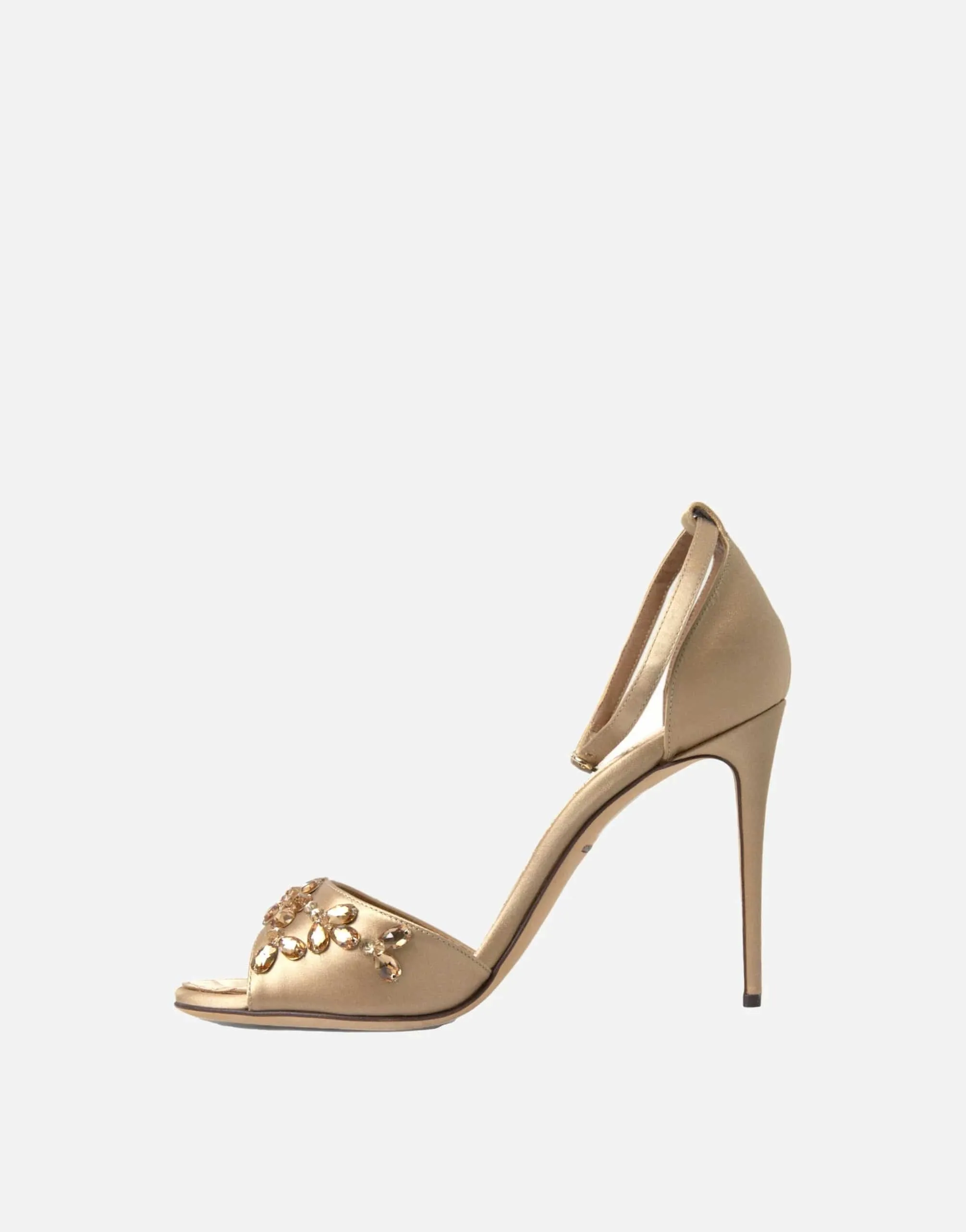 Ankle Strap Crystal Embellished Sandals