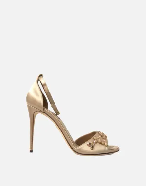 Ankle Strap Crystal Embellished Sandals
