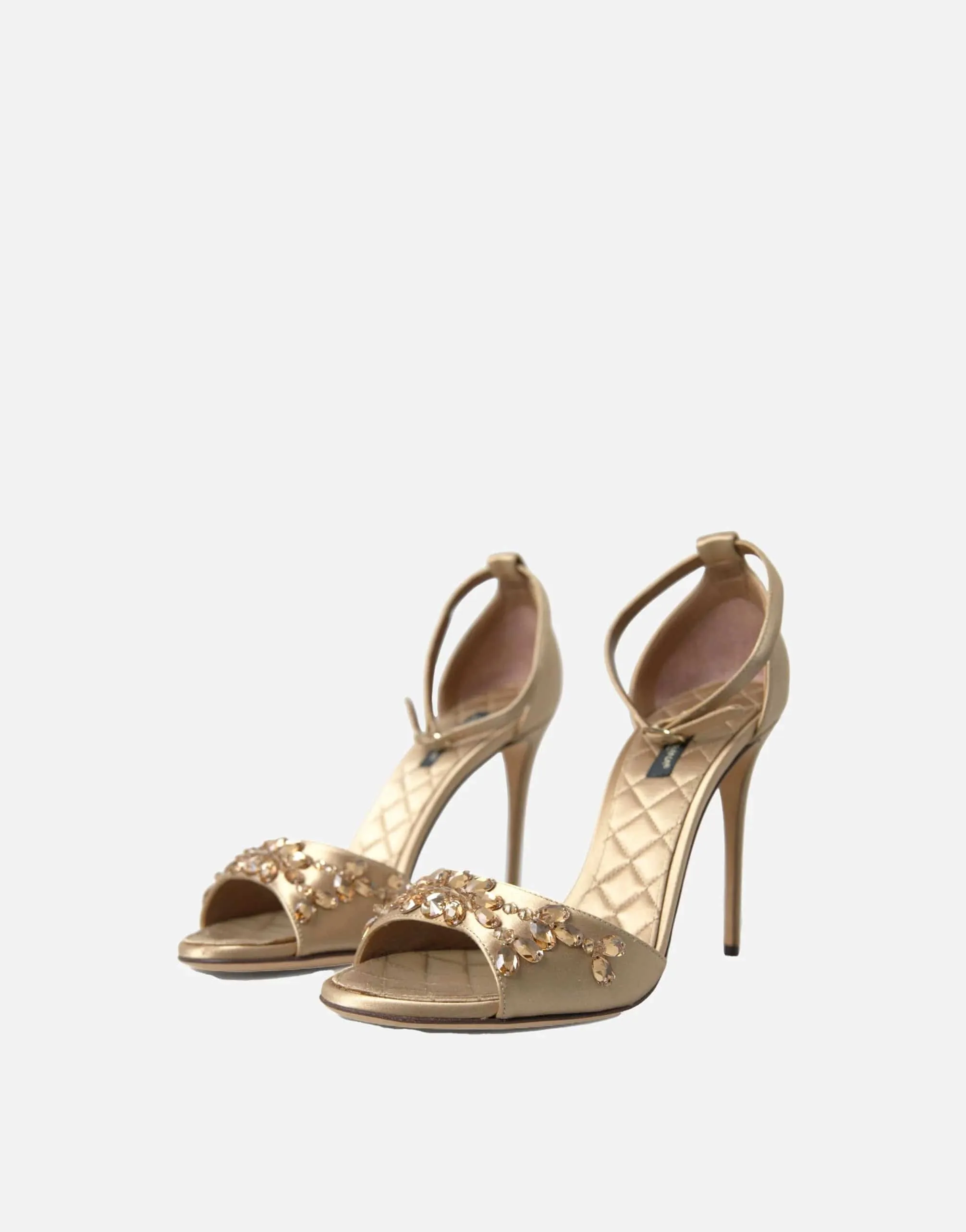 Ankle Strap Crystal Embellished Sandals