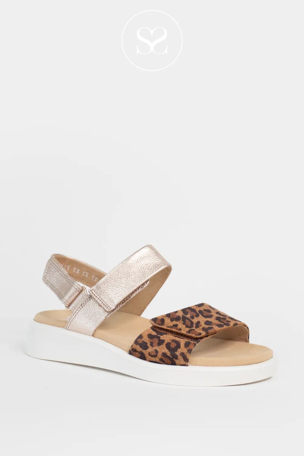 ARA 12-21401 LEOPARD/CREAM WEDGE SANDALS