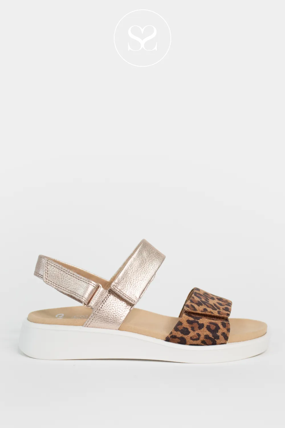 ARA 12-21401 LEOPARD/CREAM WEDGE SANDALS