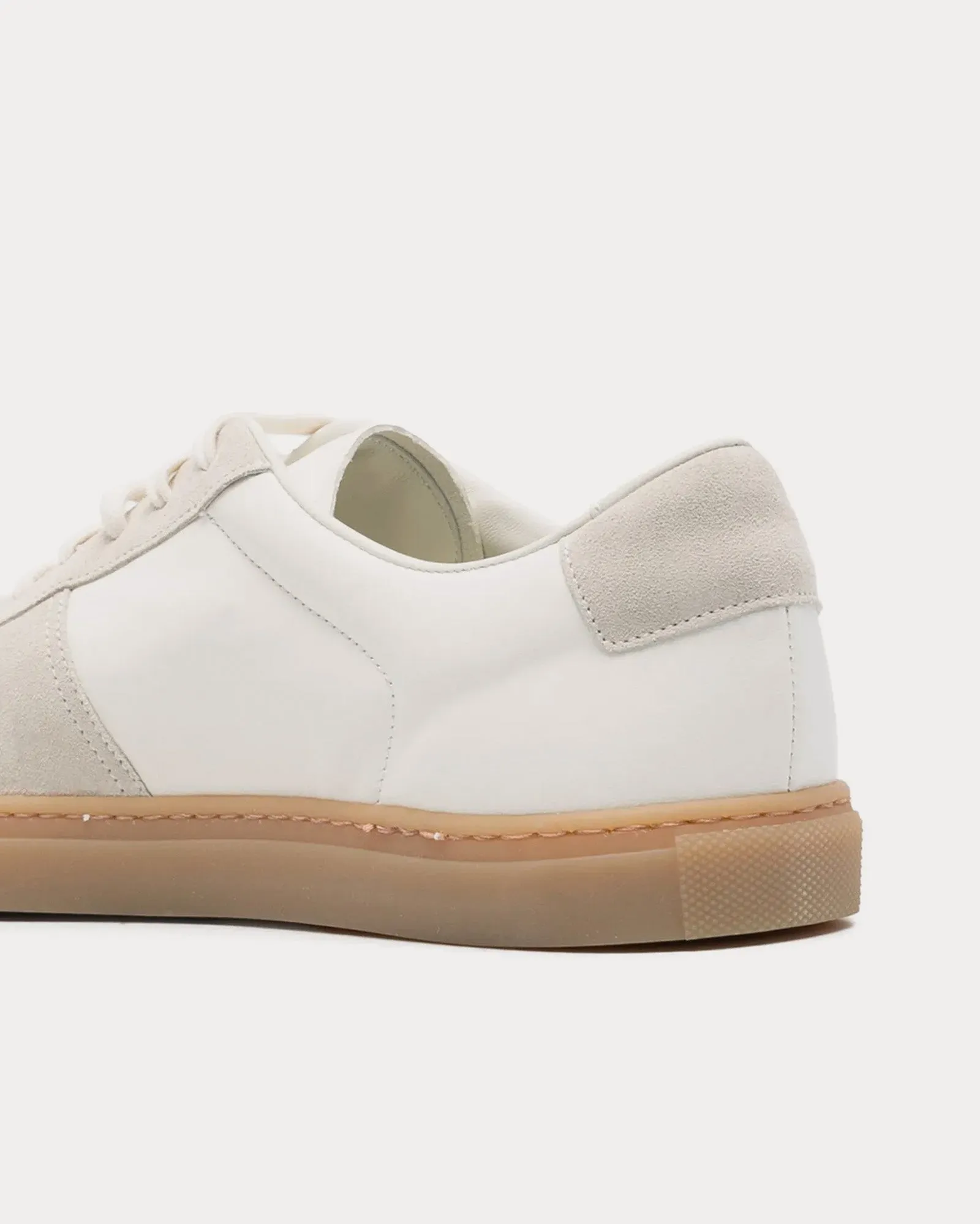 BBall Duo Slim Leather & Suede White Low Top Sneakers