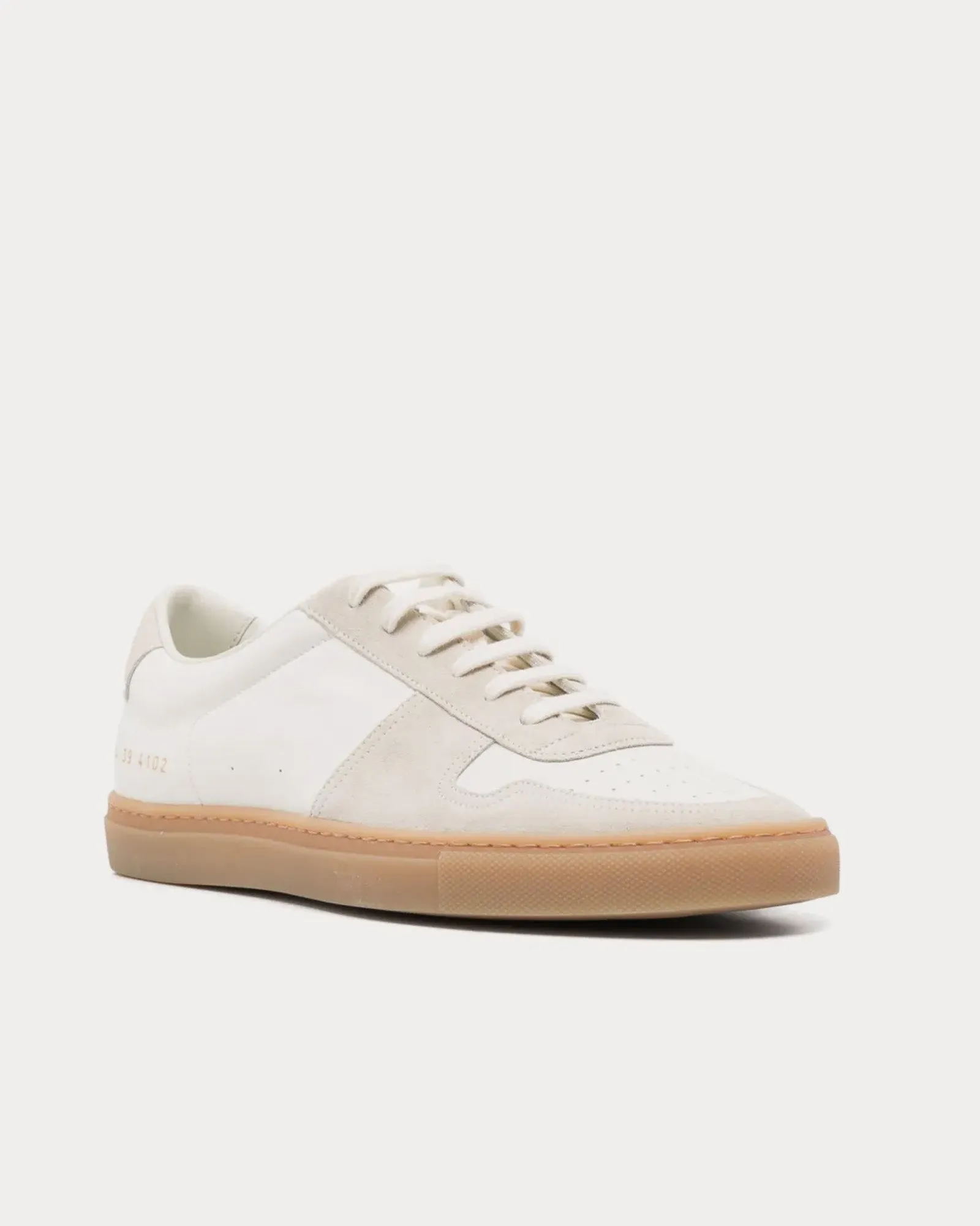 BBall Duo Slim Leather & Suede White Low Top Sneakers