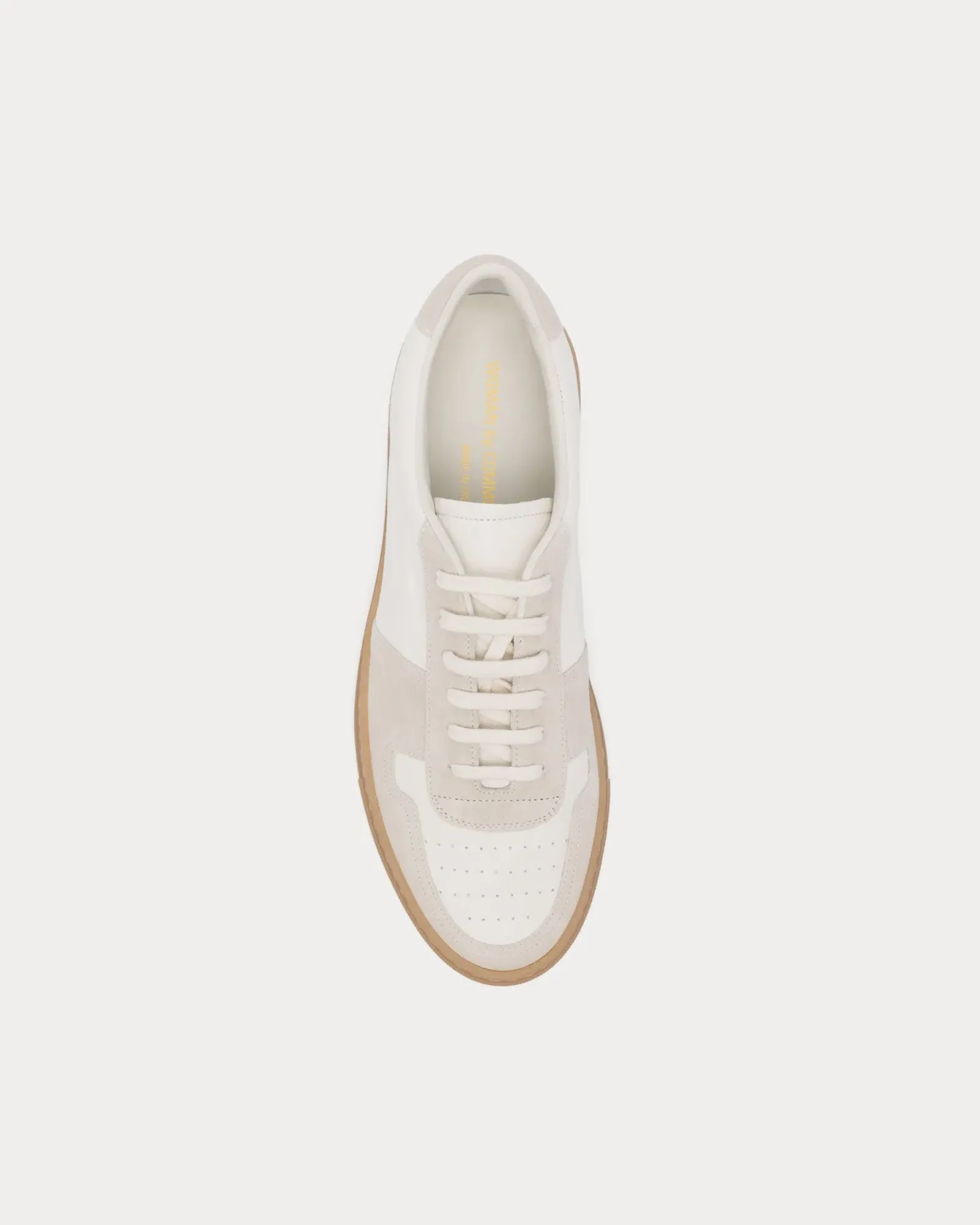 BBall Duo Slim Leather & Suede White Low Top Sneakers