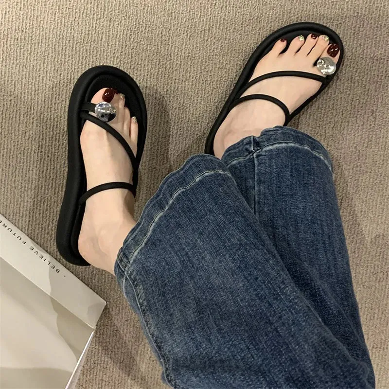 binfenxie  - 2024 Summer Clip Toe Women Slippers Fashion Elegant Soft Sole Slides Shoes Ladies Casual Beach Vacation Flats Sandalias