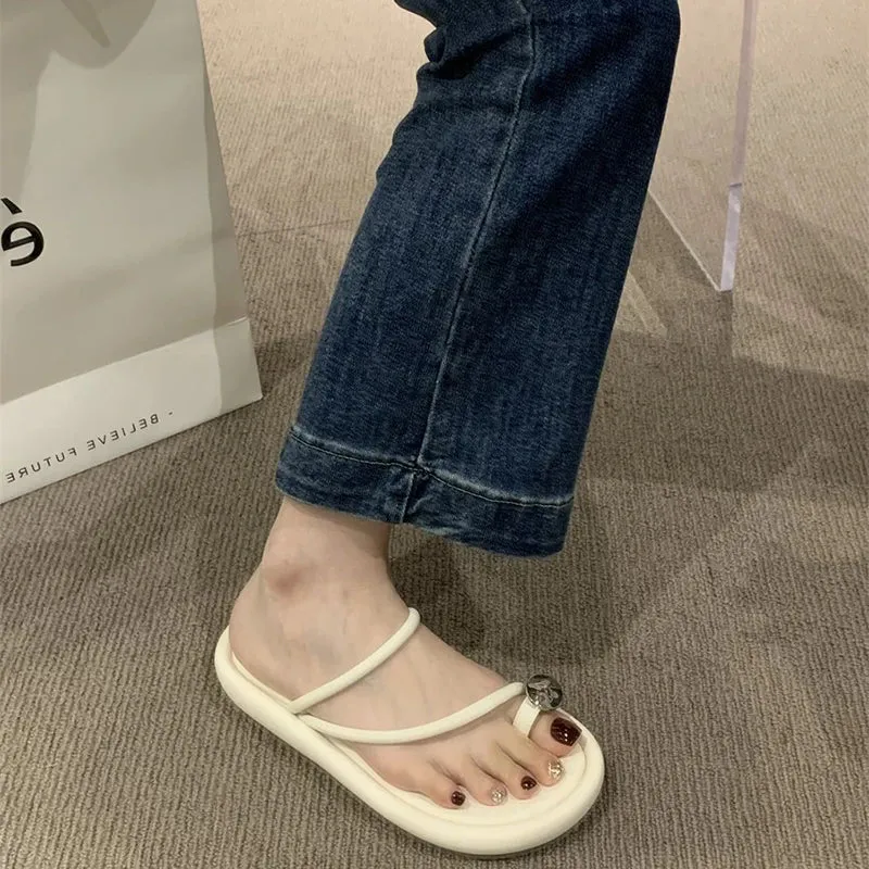 binfenxie  - 2024 Summer Clip Toe Women Slippers Fashion Elegant Soft Sole Slides Shoes Ladies Casual Beach Vacation Flats Sandalias