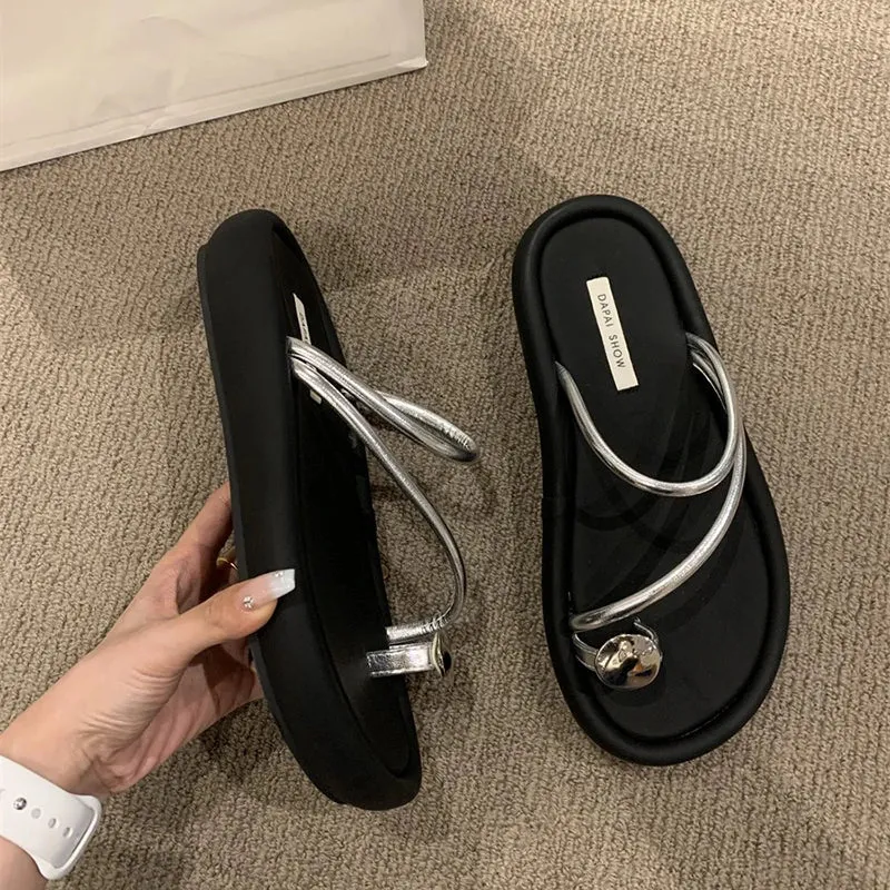 binfenxie  - 2024 Summer Clip Toe Women Slippers Fashion Elegant Soft Sole Slides Shoes Ladies Casual Beach Vacation Flats Sandalias