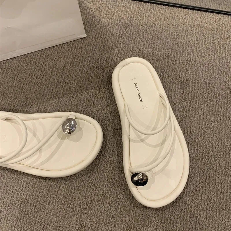 binfenxie  - 2024 Summer Clip Toe Women Slippers Fashion Elegant Soft Sole Slides Shoes Ladies Casual Beach Vacation Flats Sandalias