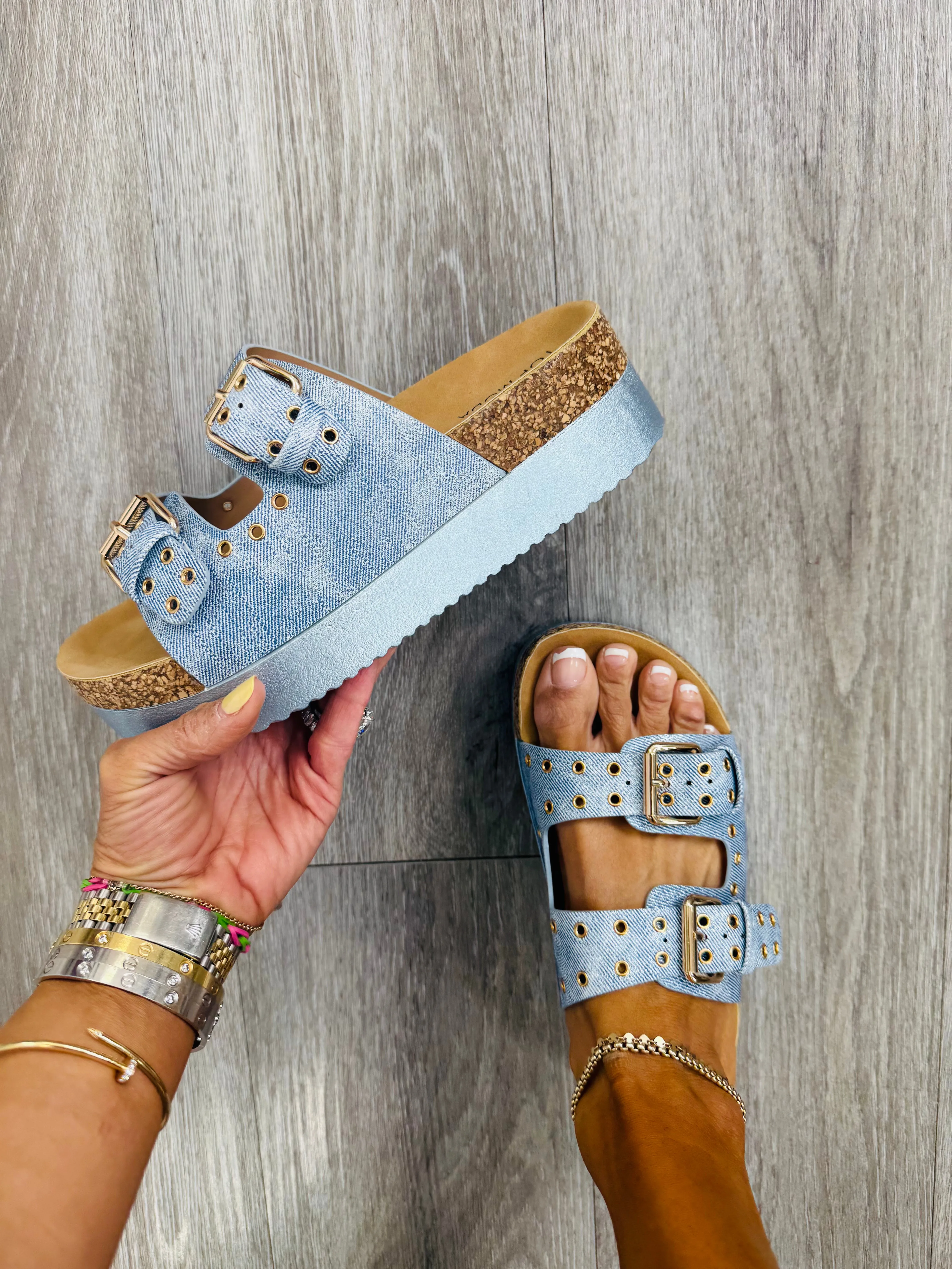 Blue Skies Ahead Platform Sandals