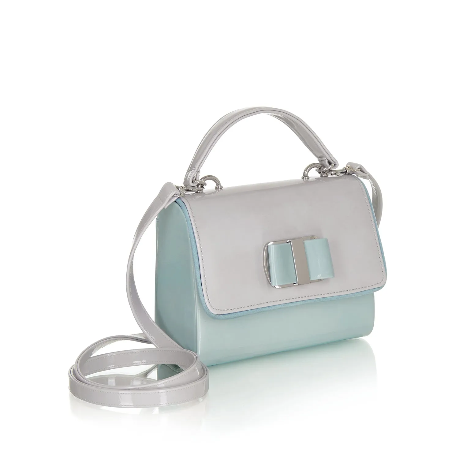 Casablanca Stone Patent Box Bag (Matches June Flats) by Ruby Shoo