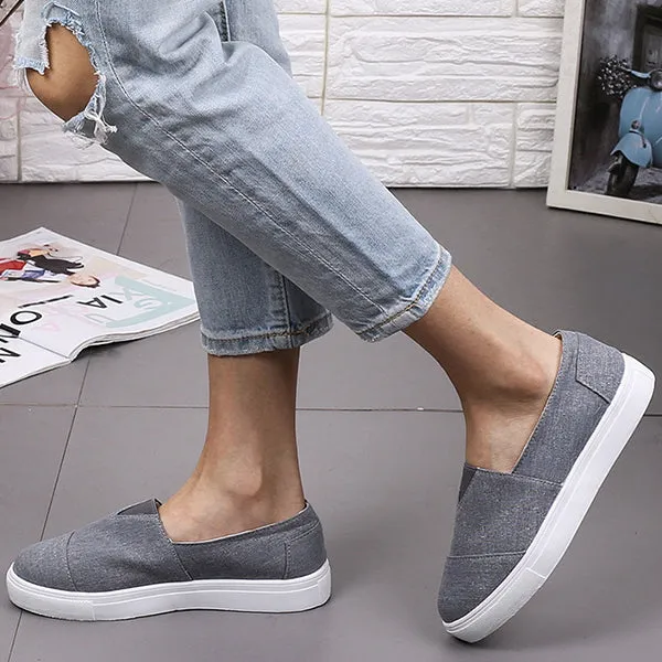 Casual Solid Color Canvas Loafers