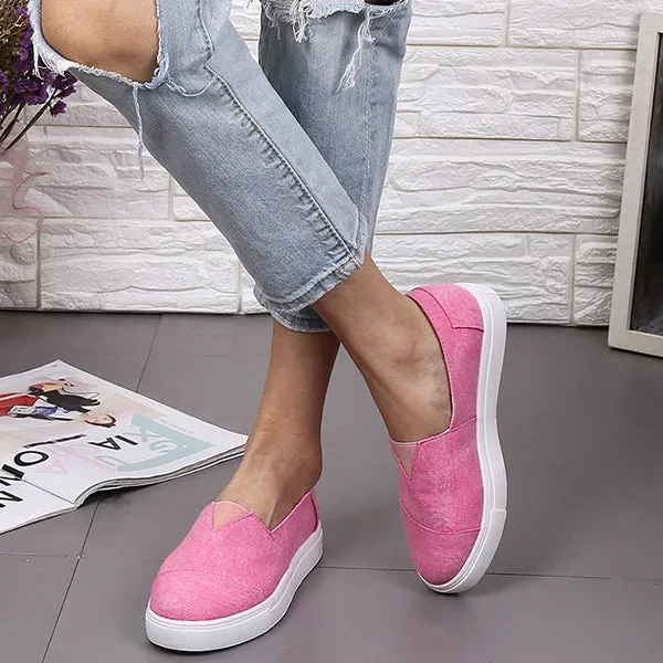 Casual Solid Color Canvas Loafers