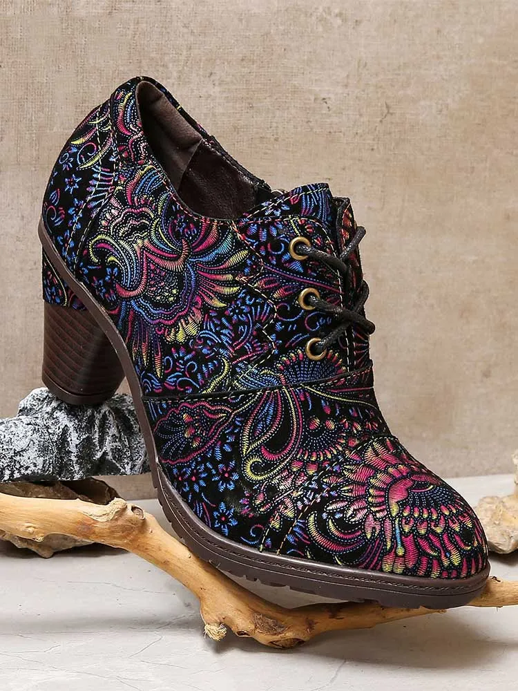 Clarissa Retro Handmade Leather Exquisite Shoes