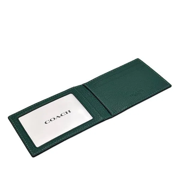 Coach Compact Billfold Wallet Dark Pine