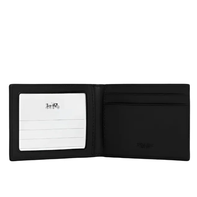 Coach Compact Billfold Wallet In Signature Canvas Charcoal/Black