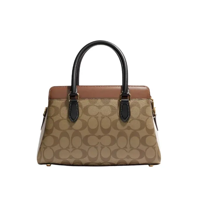 Coach Mini Darcie Carryall Bag In Colorblock Signature Canvas Khaki/Multi