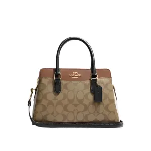 Coach Mini Darcie Carryall Bag In Colorblock Signature Canvas Khaki/Multi