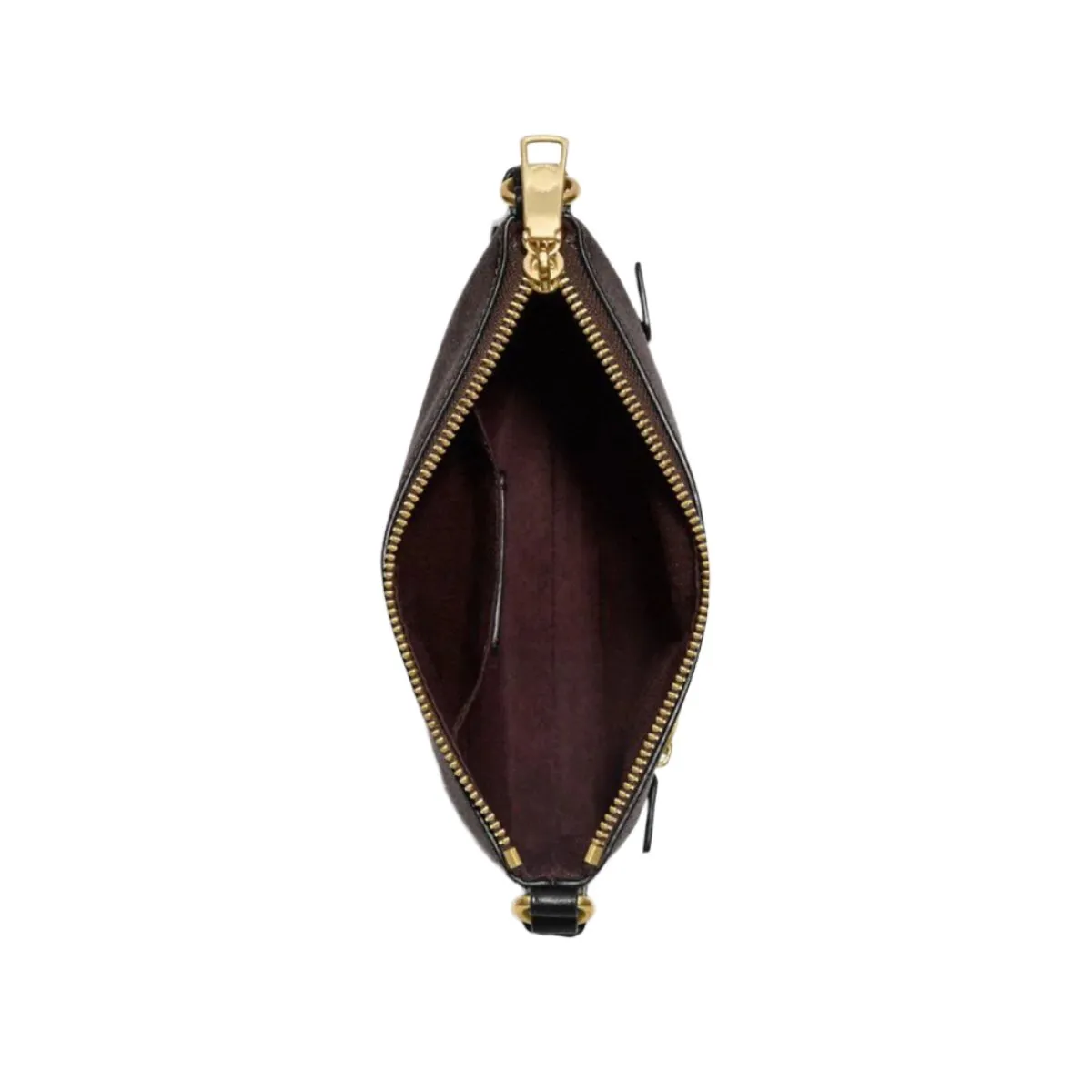 Coach Mini Rowan File Bag In Signature Canvas Brown/Black