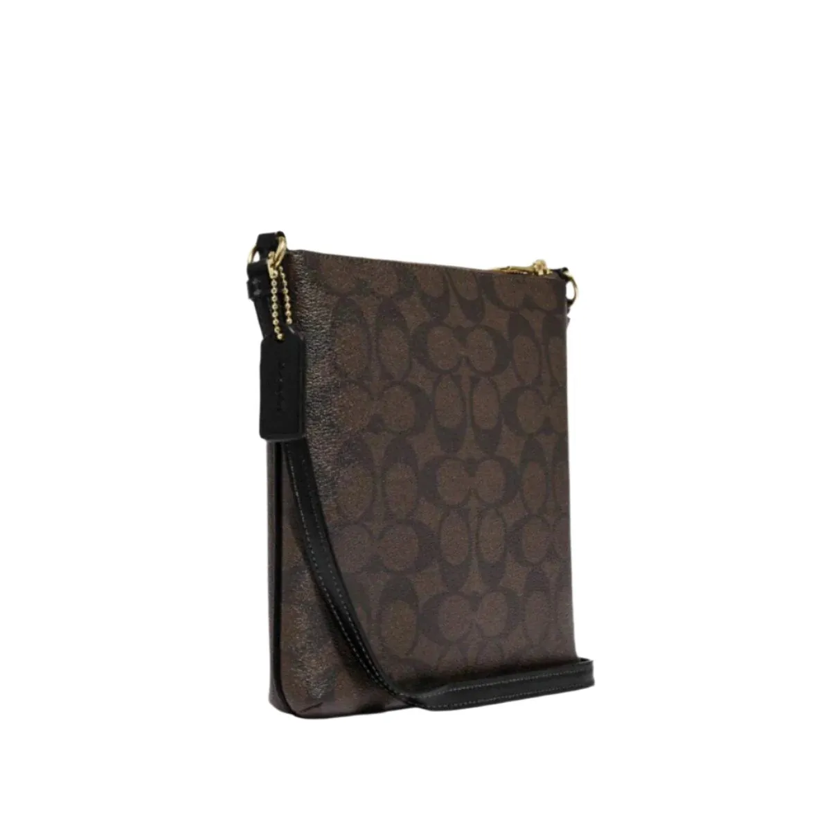 Coach Mini Rowan File Bag In Signature Canvas Brown/Black