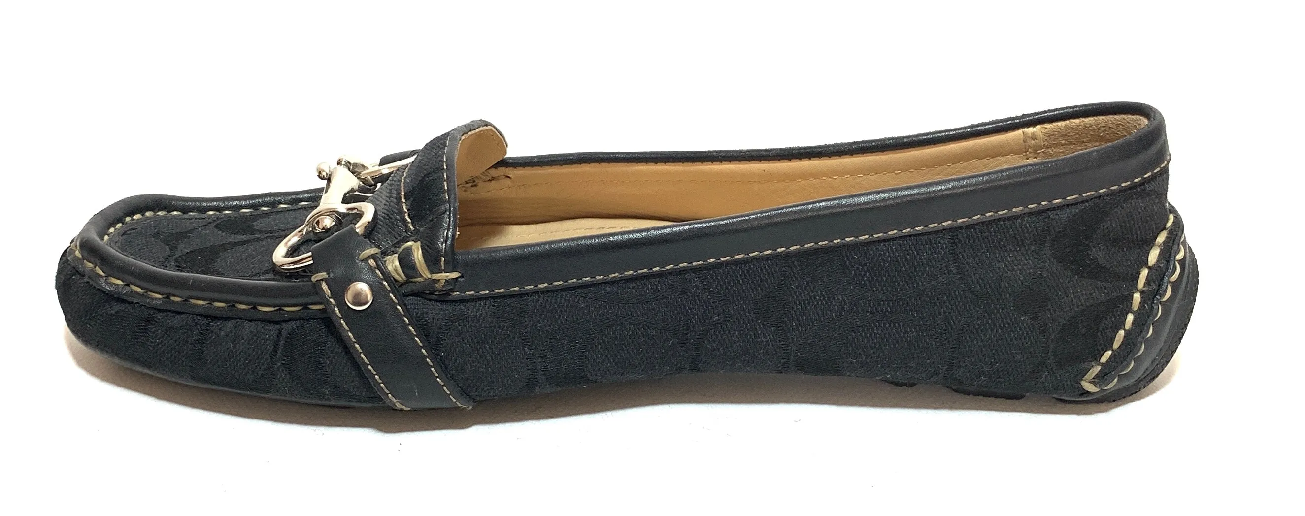 Coach 'Scarlet' Black Monogram Loafers | Gently Used |