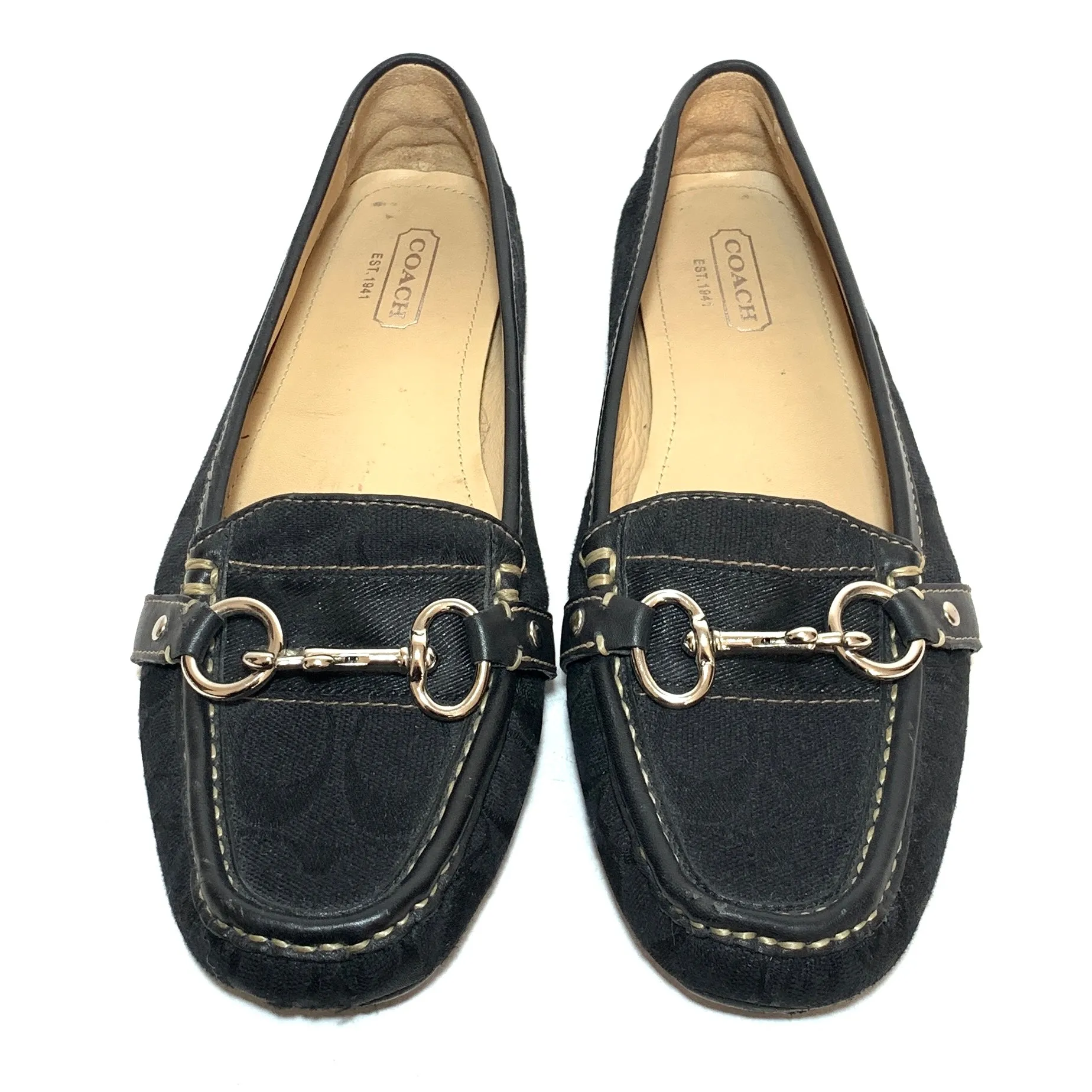 Coach 'Scarlet' Black Monogram Loafers | Gently Used |