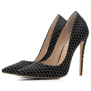 Daily Fabric Plaid Pointed Toe Stiletto Heel Pumps