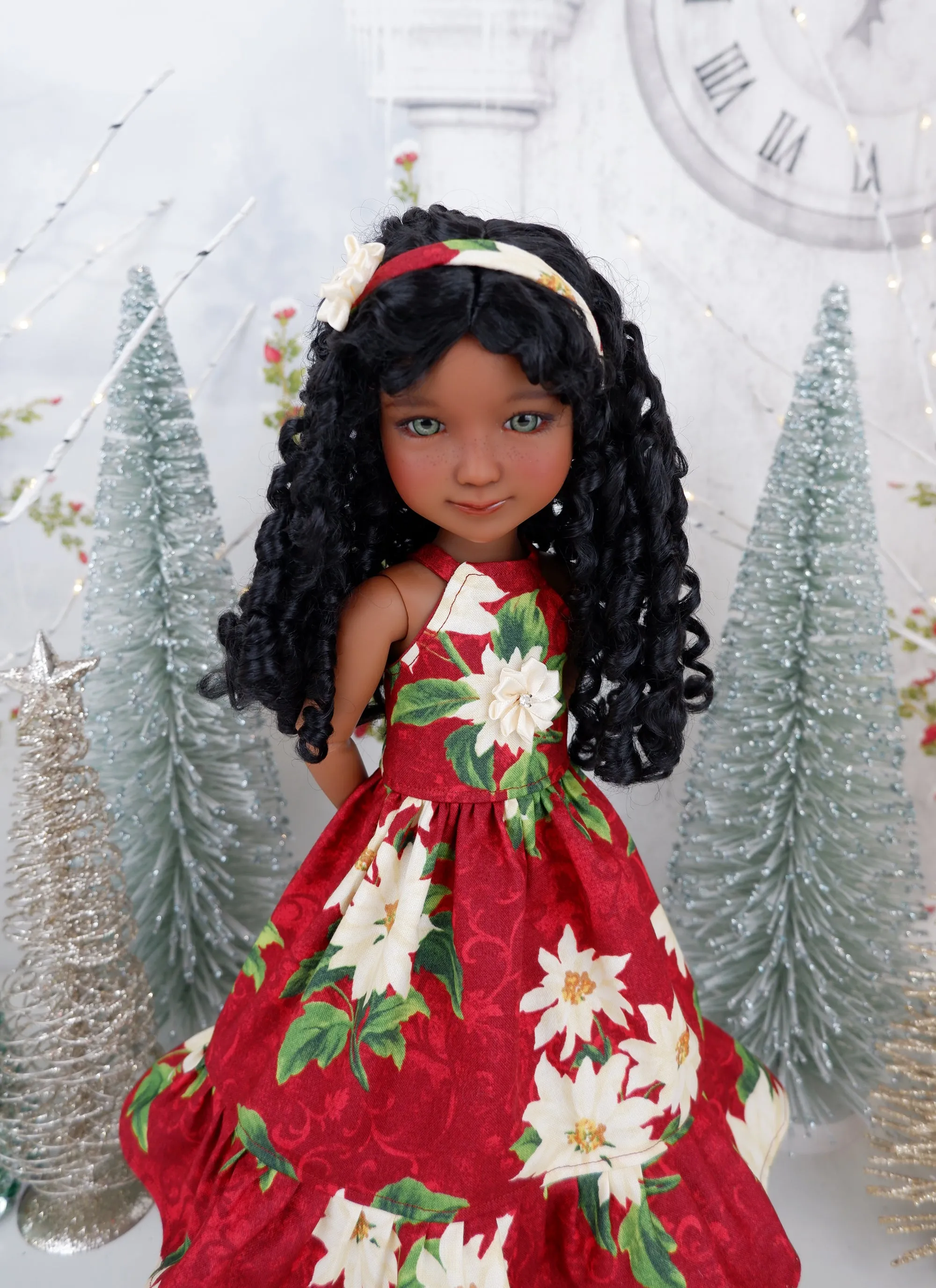 Elegant Poinsettia - dress with shoes for Ruby Red Fashion Friends doll