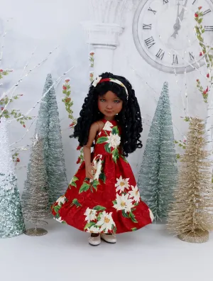 Elegant Poinsettia - dress with shoes for Ruby Red Fashion Friends doll