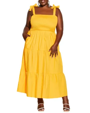 Eris Sunshine Tiered Maxi Dress | Yellow