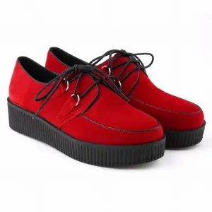 Fashion Solid Color High Platform Lace Up Flats Shoes