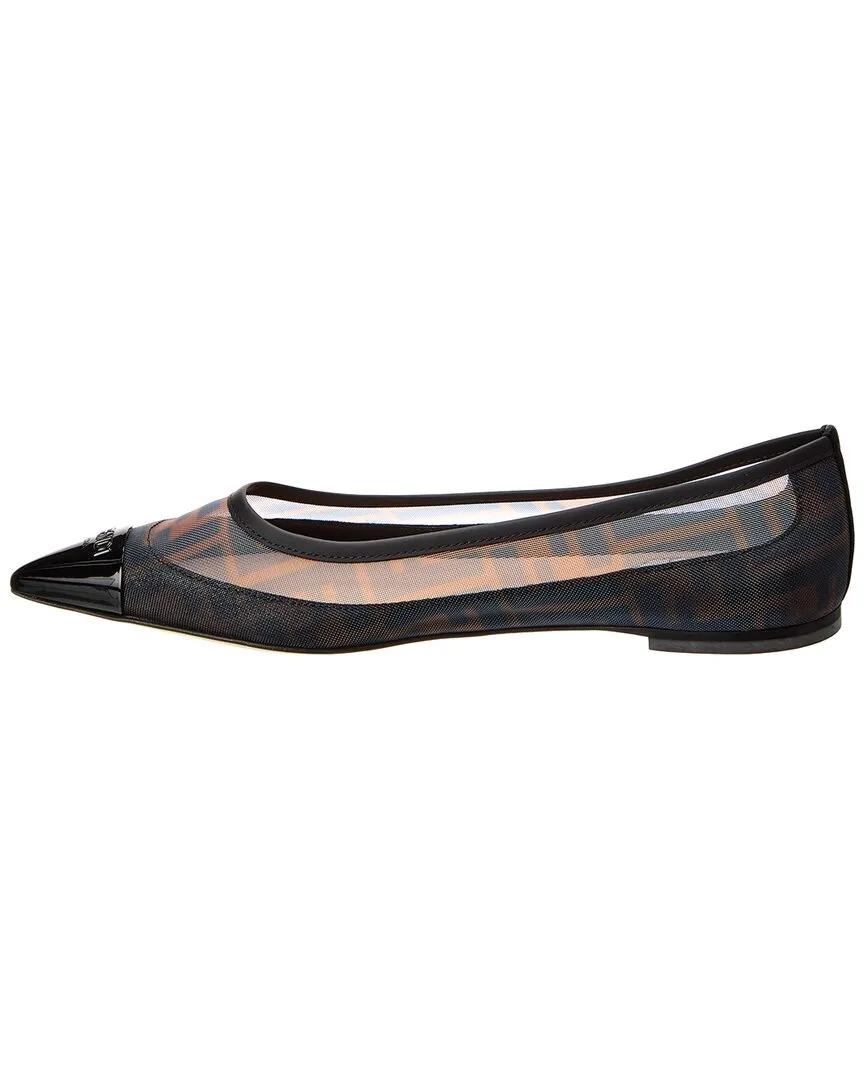 FENDI Colibri FF Mesh & Leather Flat