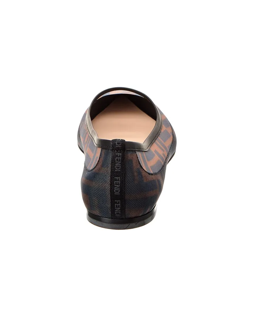 FENDI Colibri FF Mesh & Leather Flat