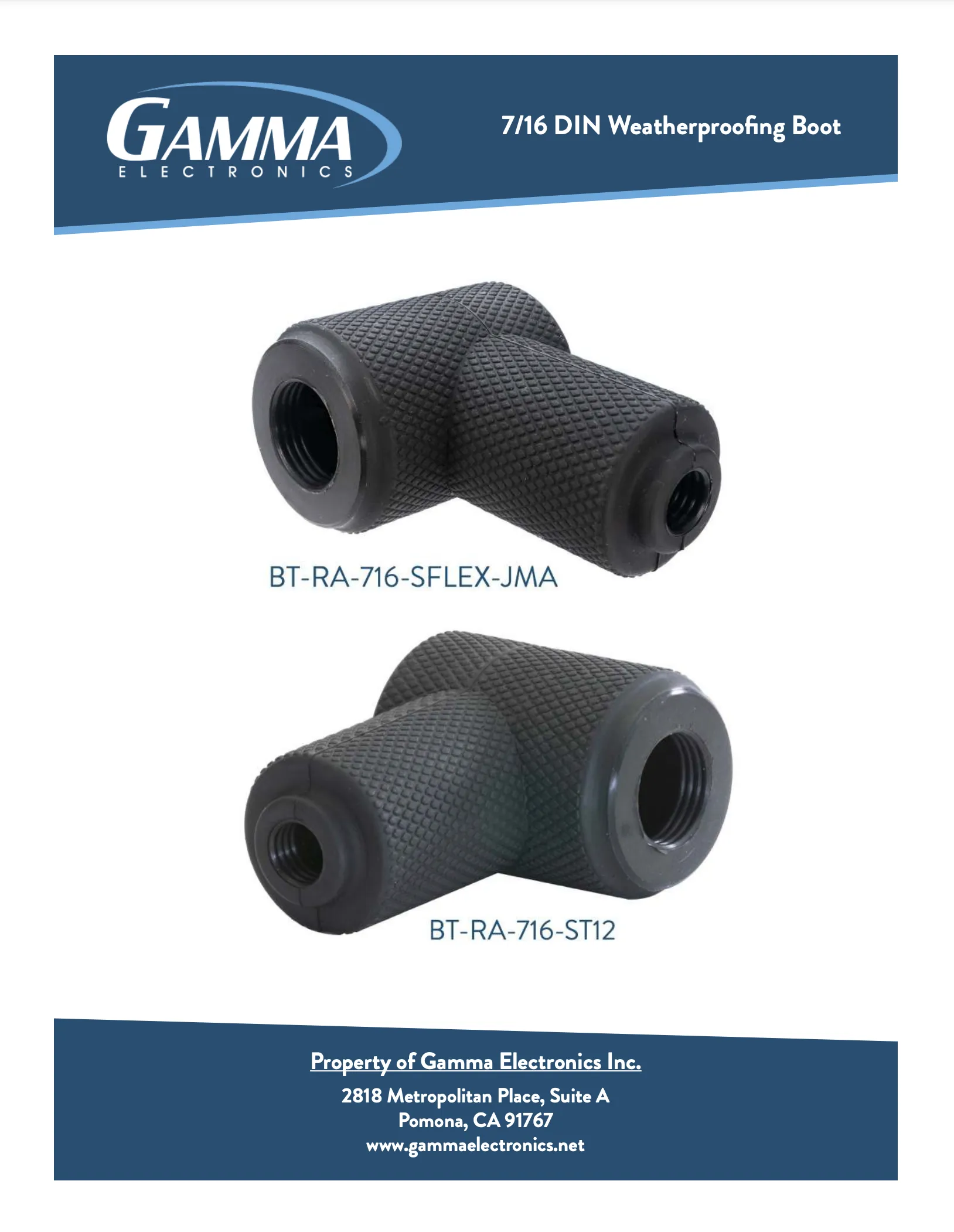 Gamma 7/16 DIN RF Weatherproof Boots