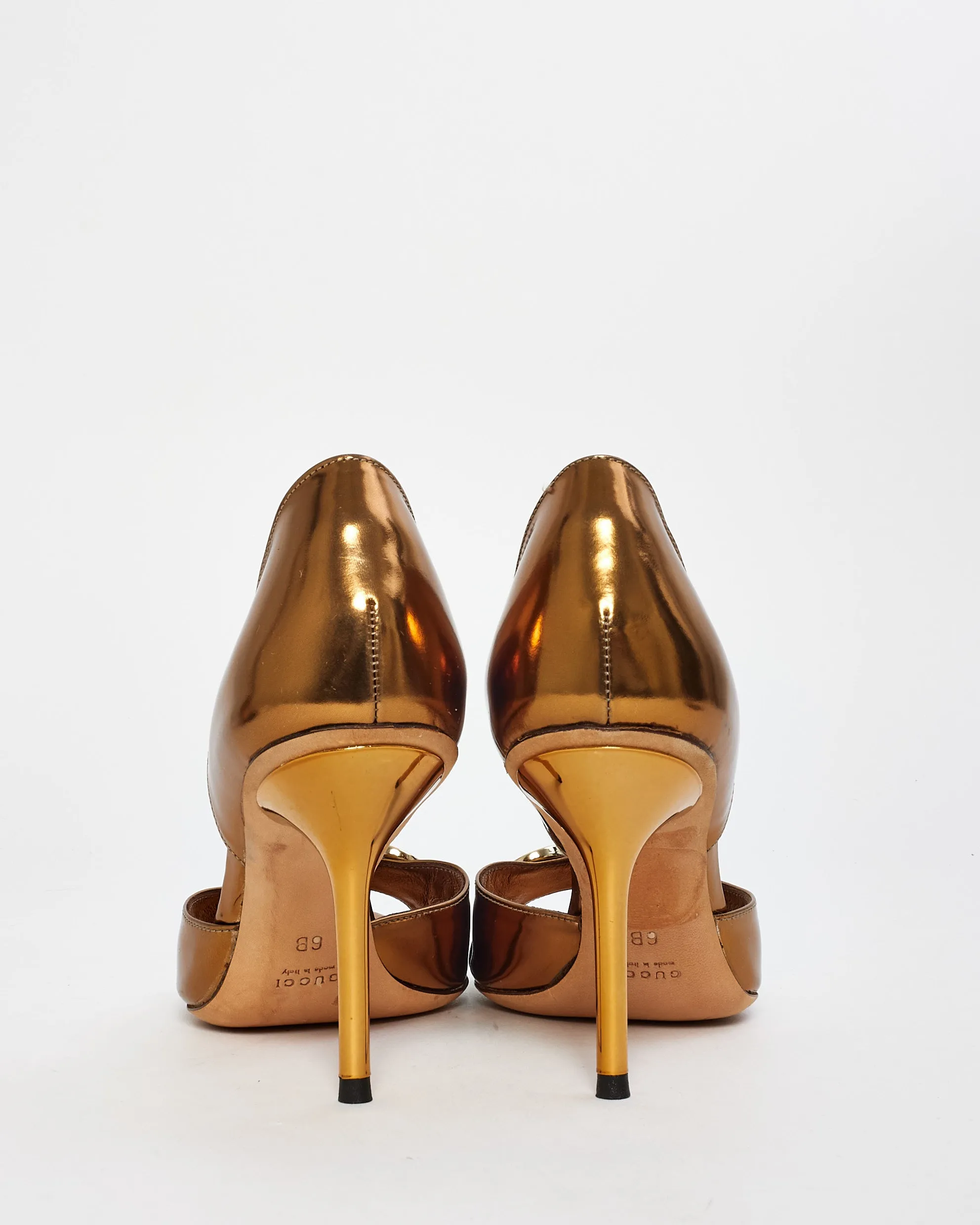Gucci Metallic Gold Horsebit Heels - 6B