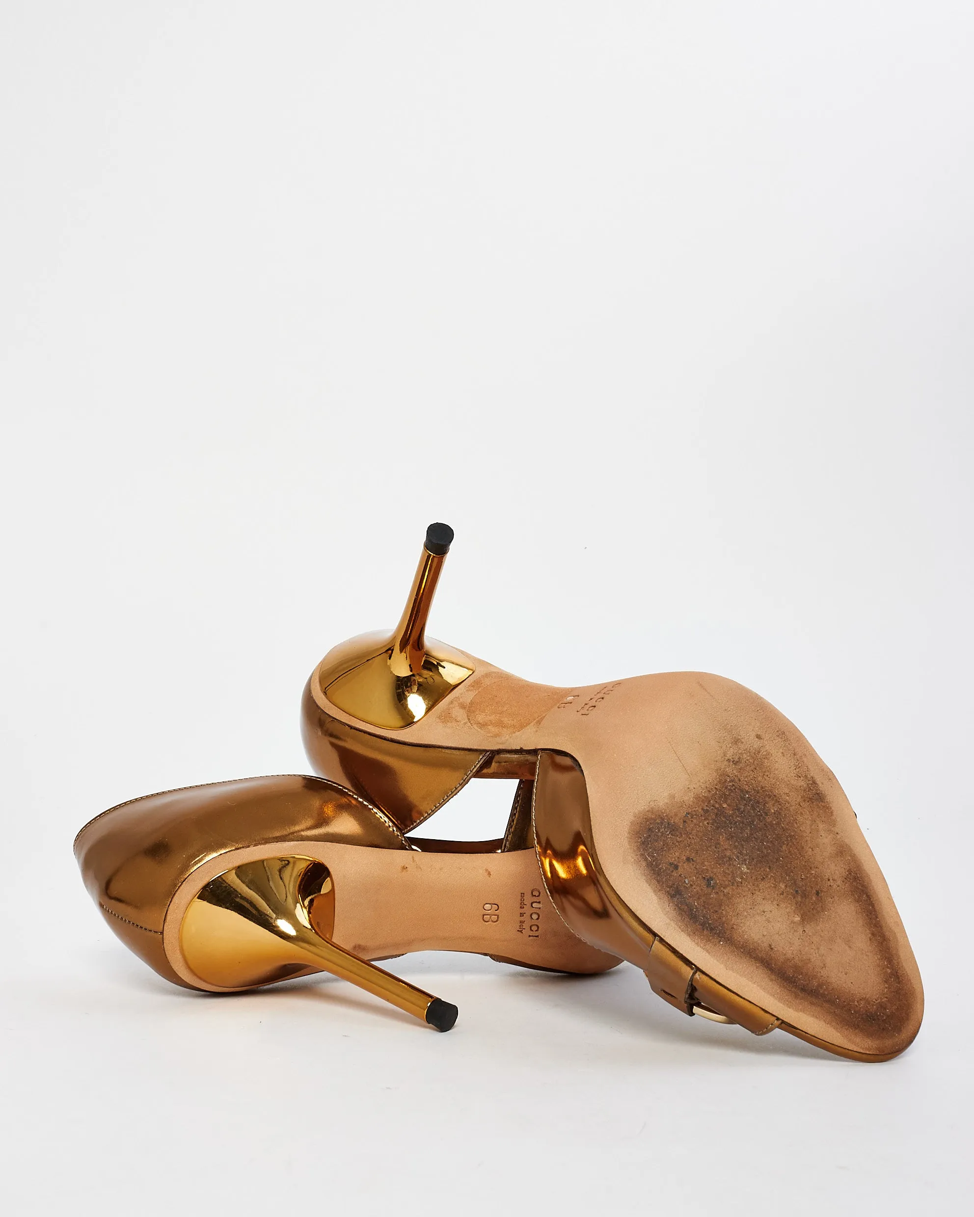 Gucci Metallic Gold Horsebit Heels - 6B