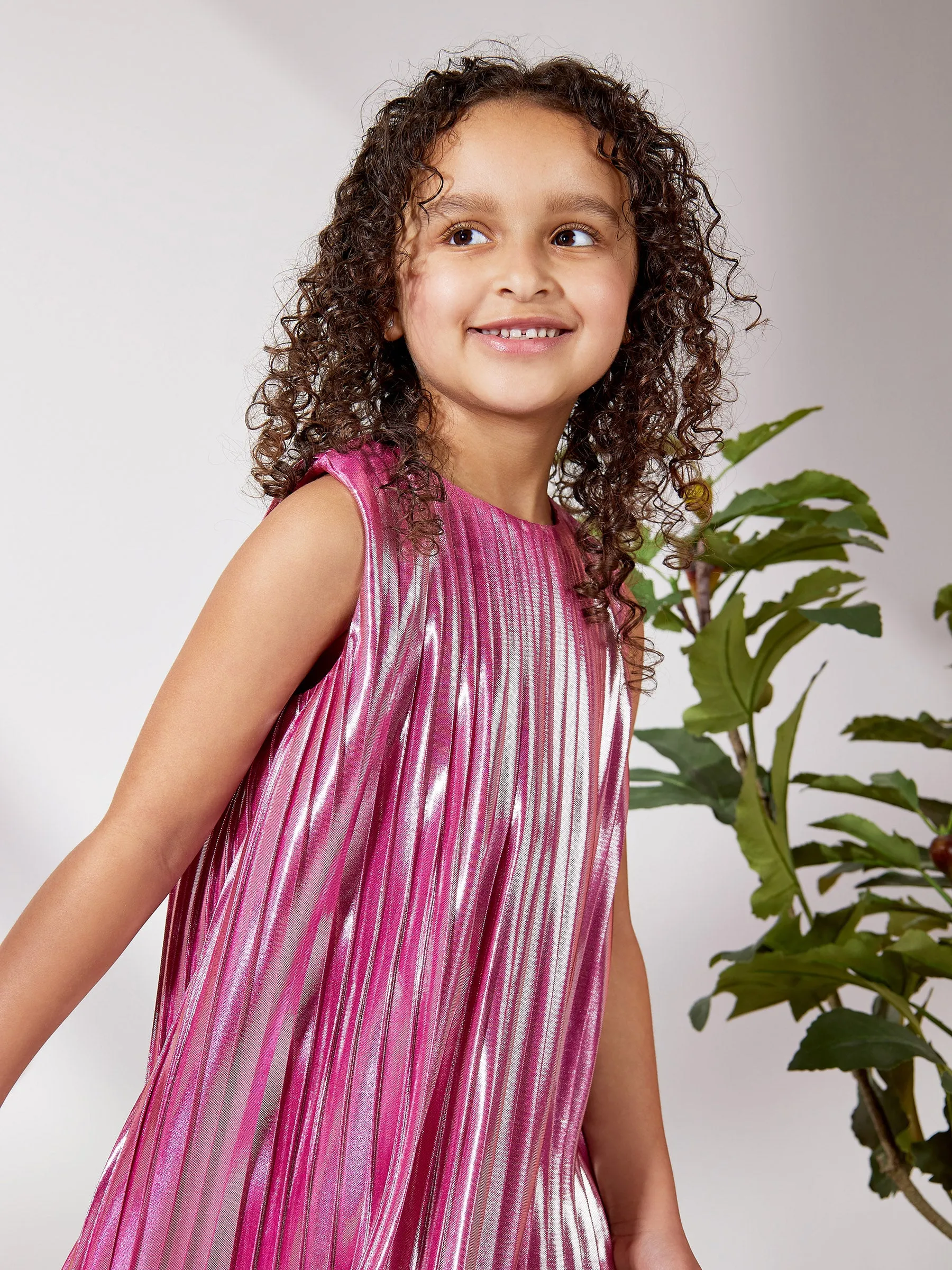 GWD Cassie Metallic Pleated Dress
