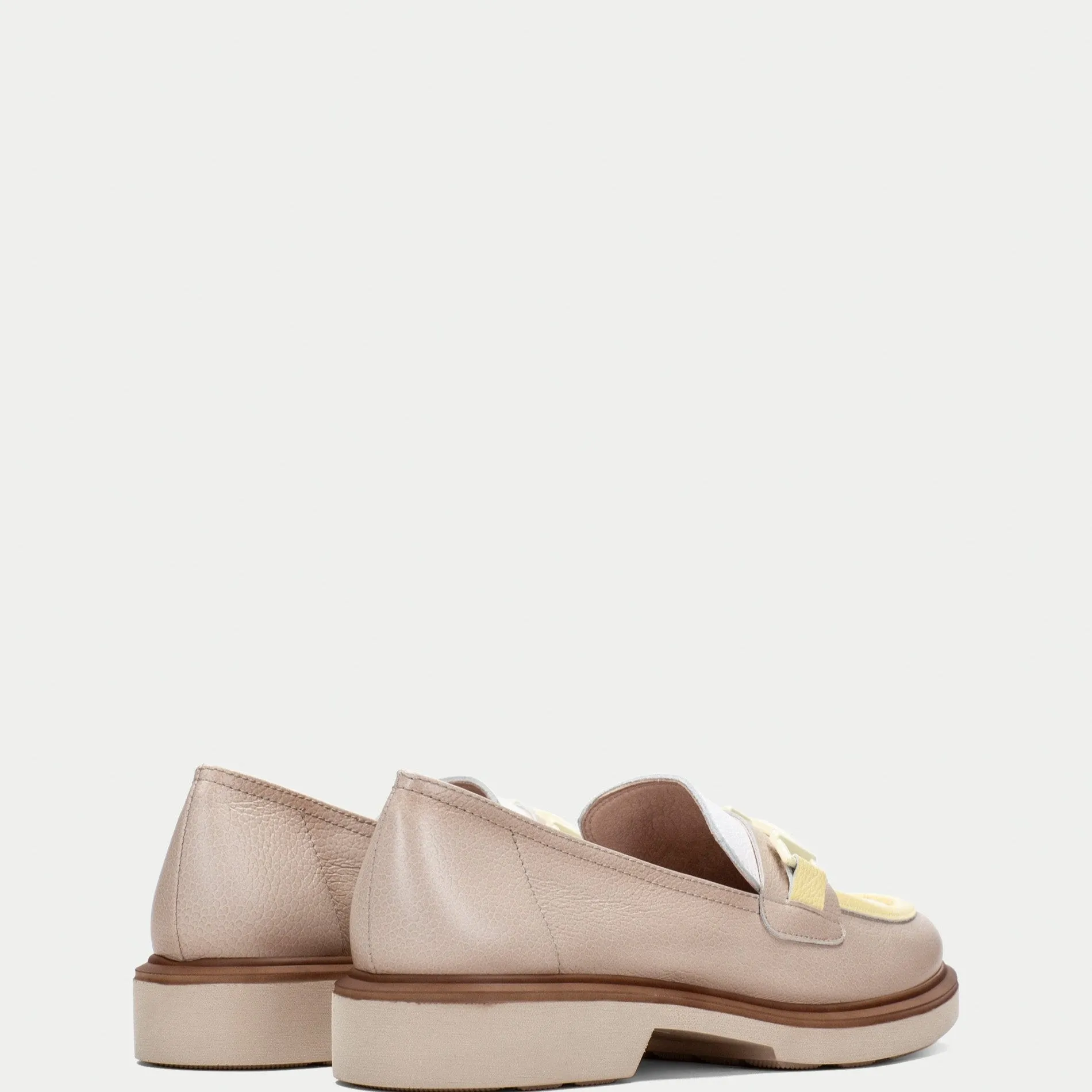 Hispanitas Taupe and White Sporty Loafer|CHV254066T