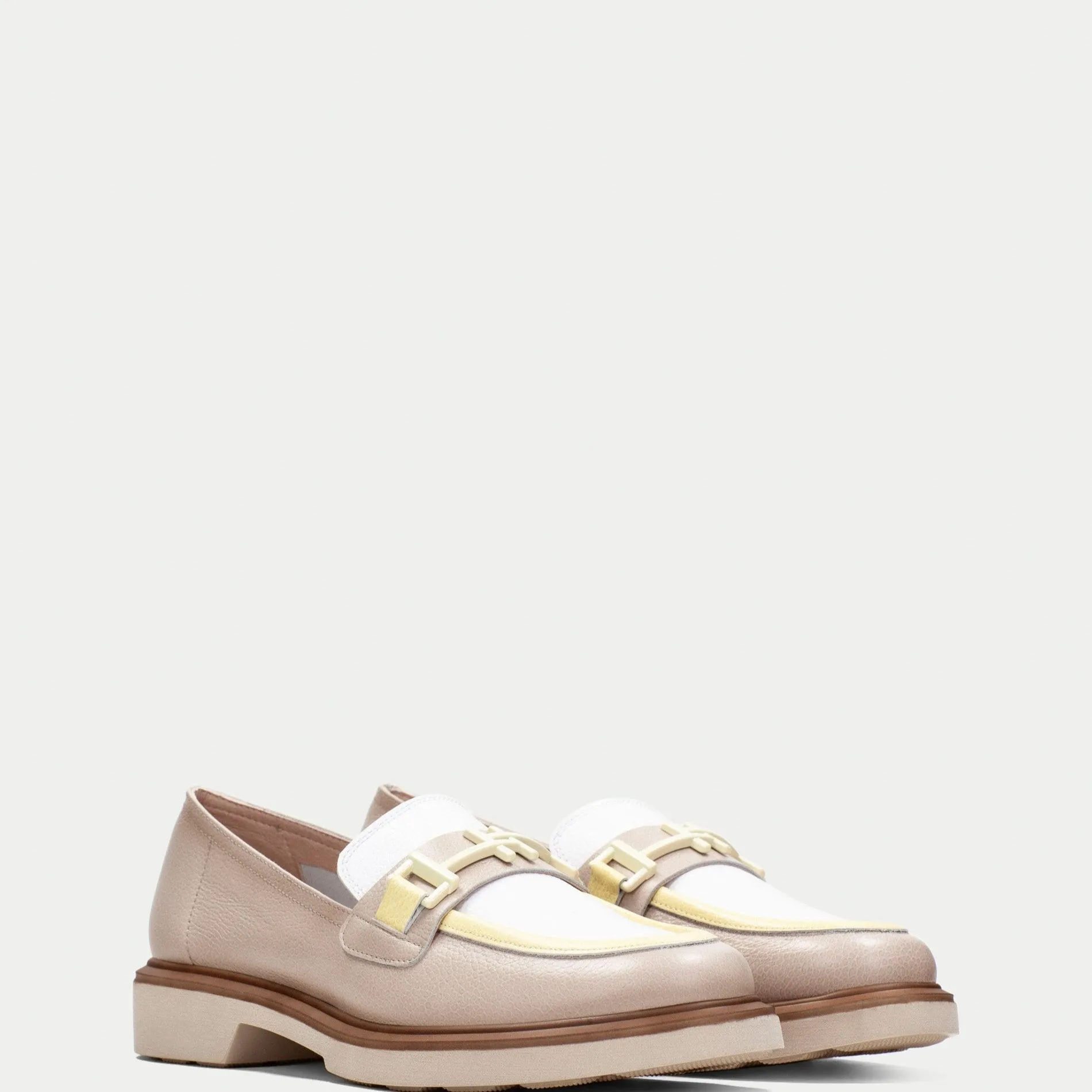 Hispanitas Taupe and White Sporty Loafer|CHV254066T