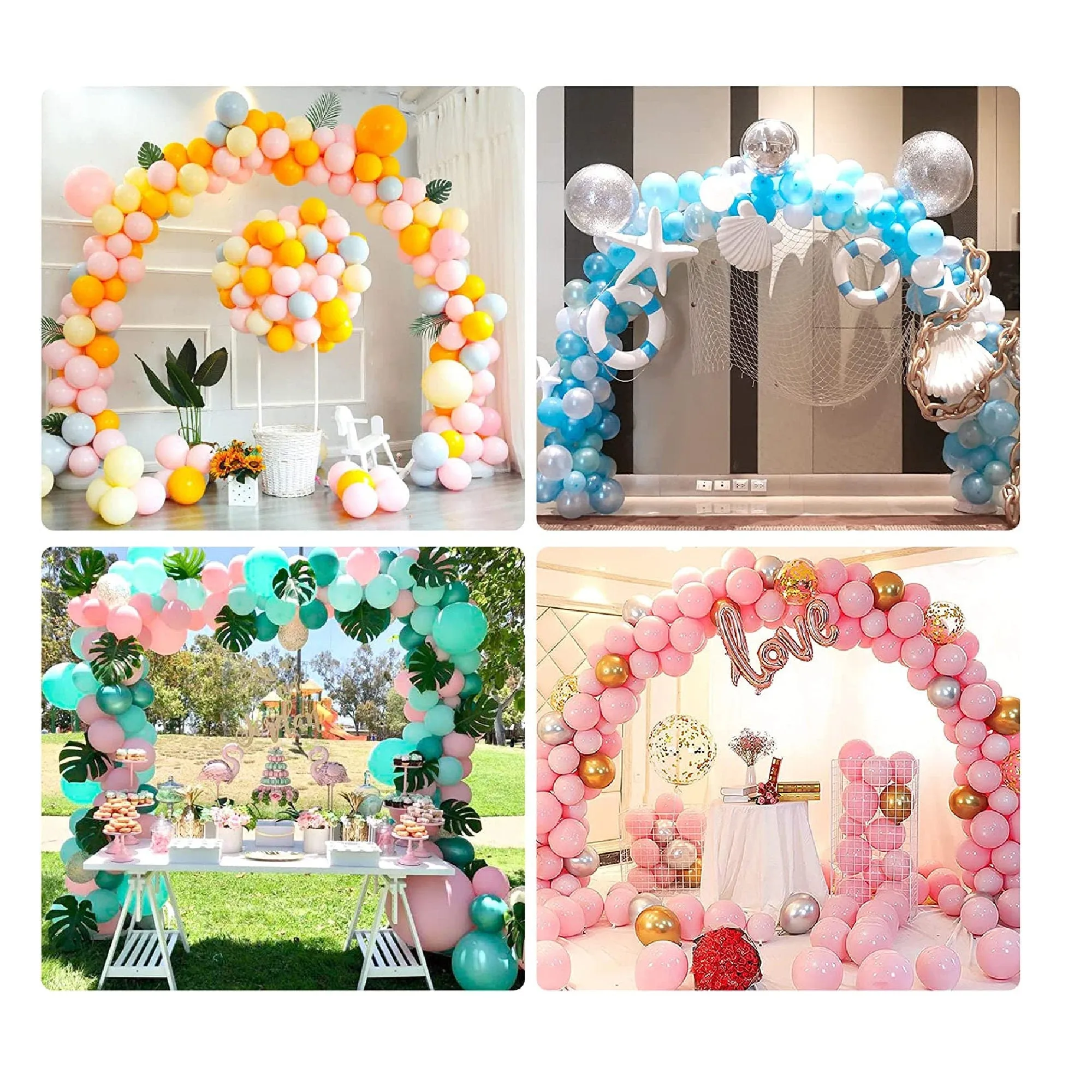 Holicolor Balloon Arch Kit with Base | 10ft Wide & 9ft Tall Adjustable Balloon Arch Stand With 2 Pumps | Water Fillable Base