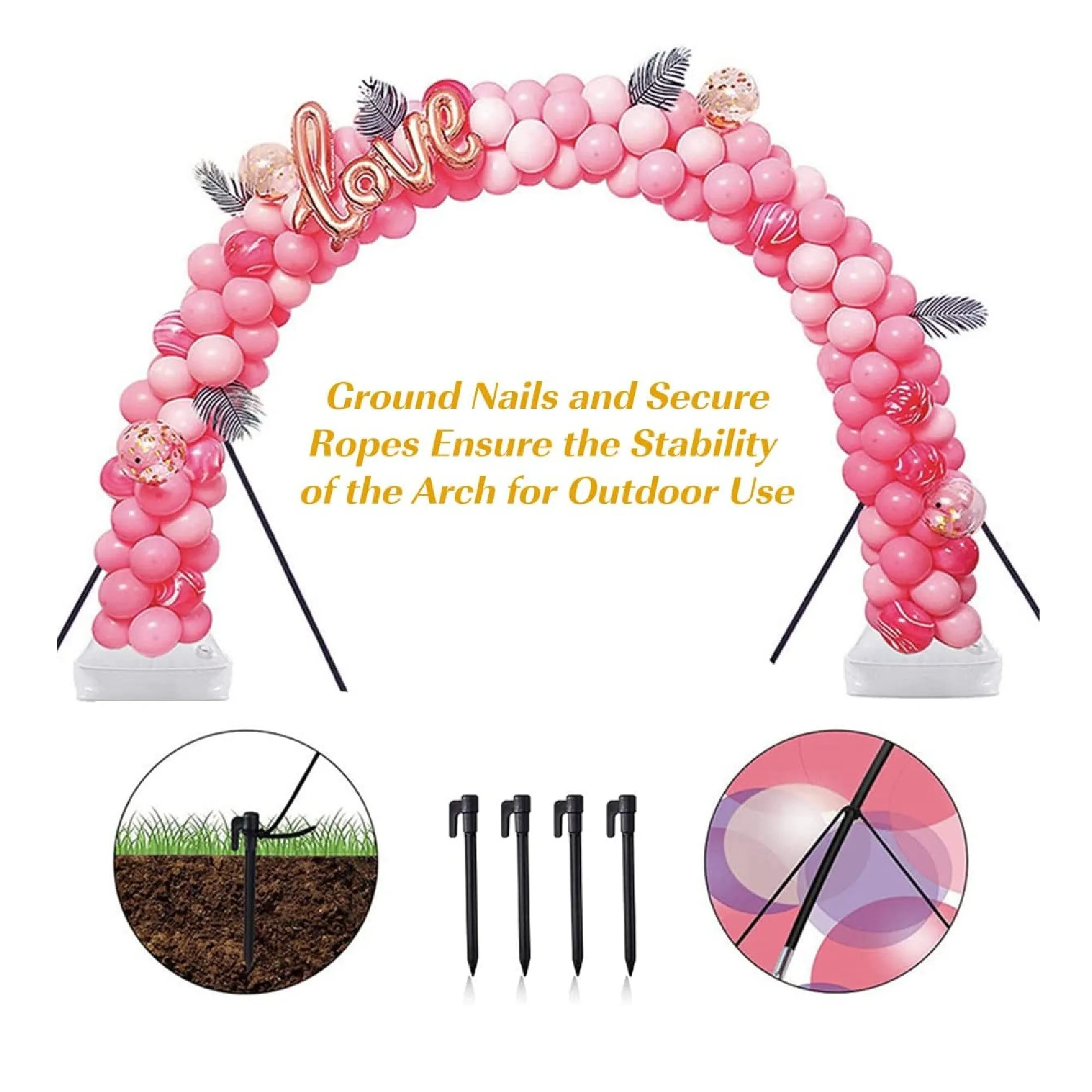 Holicolor Balloon Arch Kit with Base | 10ft Wide & 9ft Tall Adjustable Balloon Arch Stand With 2 Pumps | Water Fillable Base