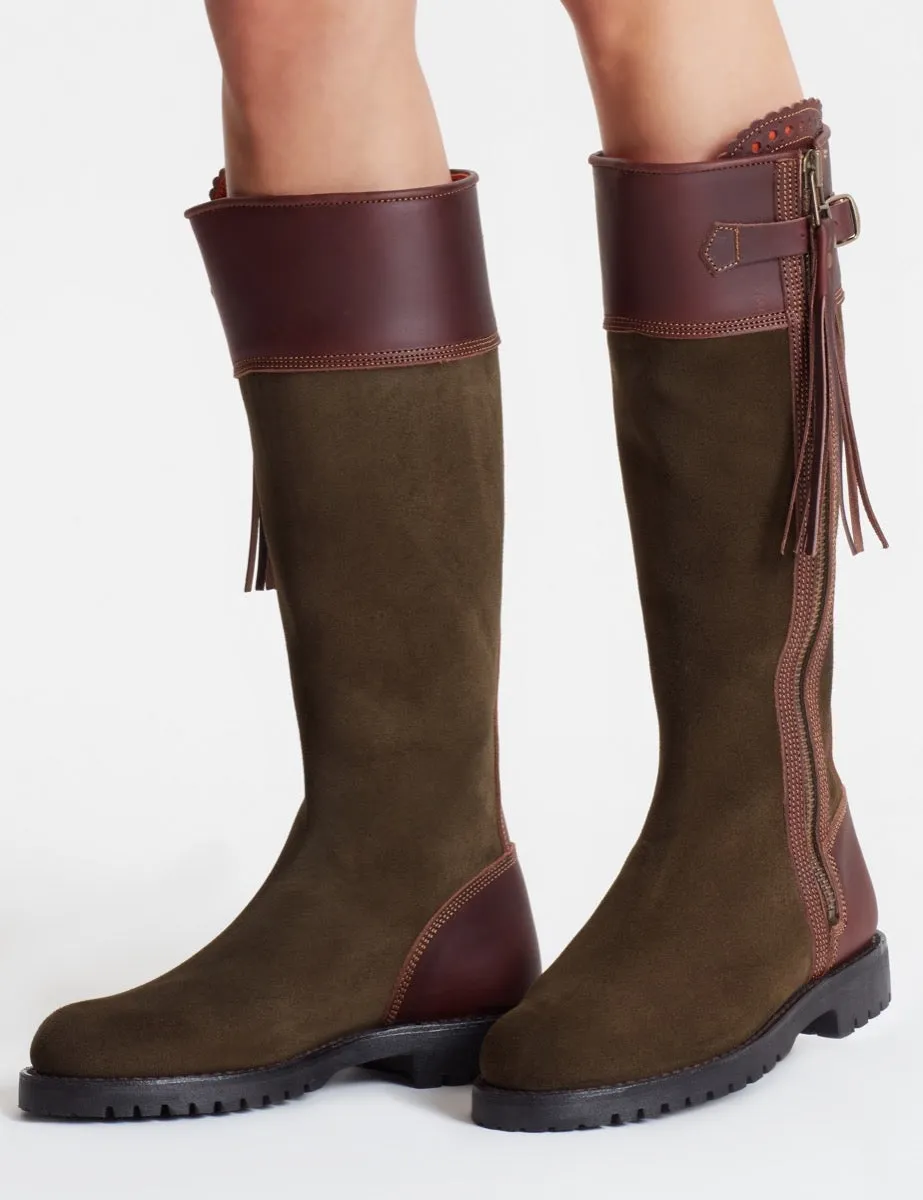 Inclement Long Tassel Boot - Seaweed/Conker