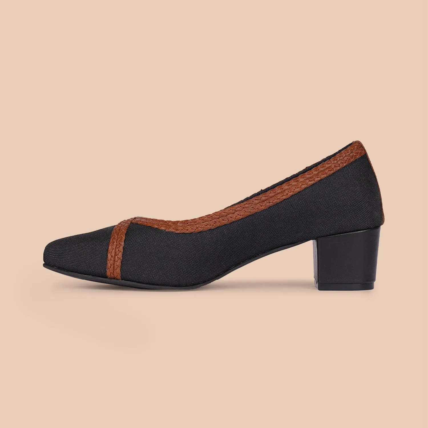 Jet Black Braided Pumps