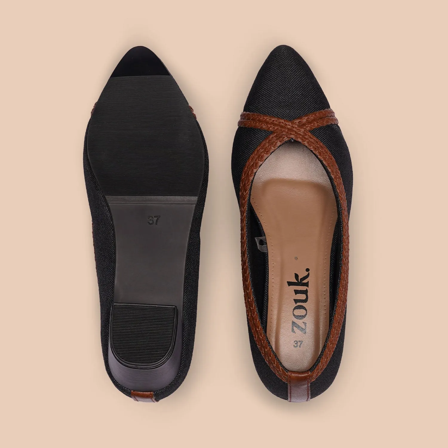 Jet Black Braided Pumps