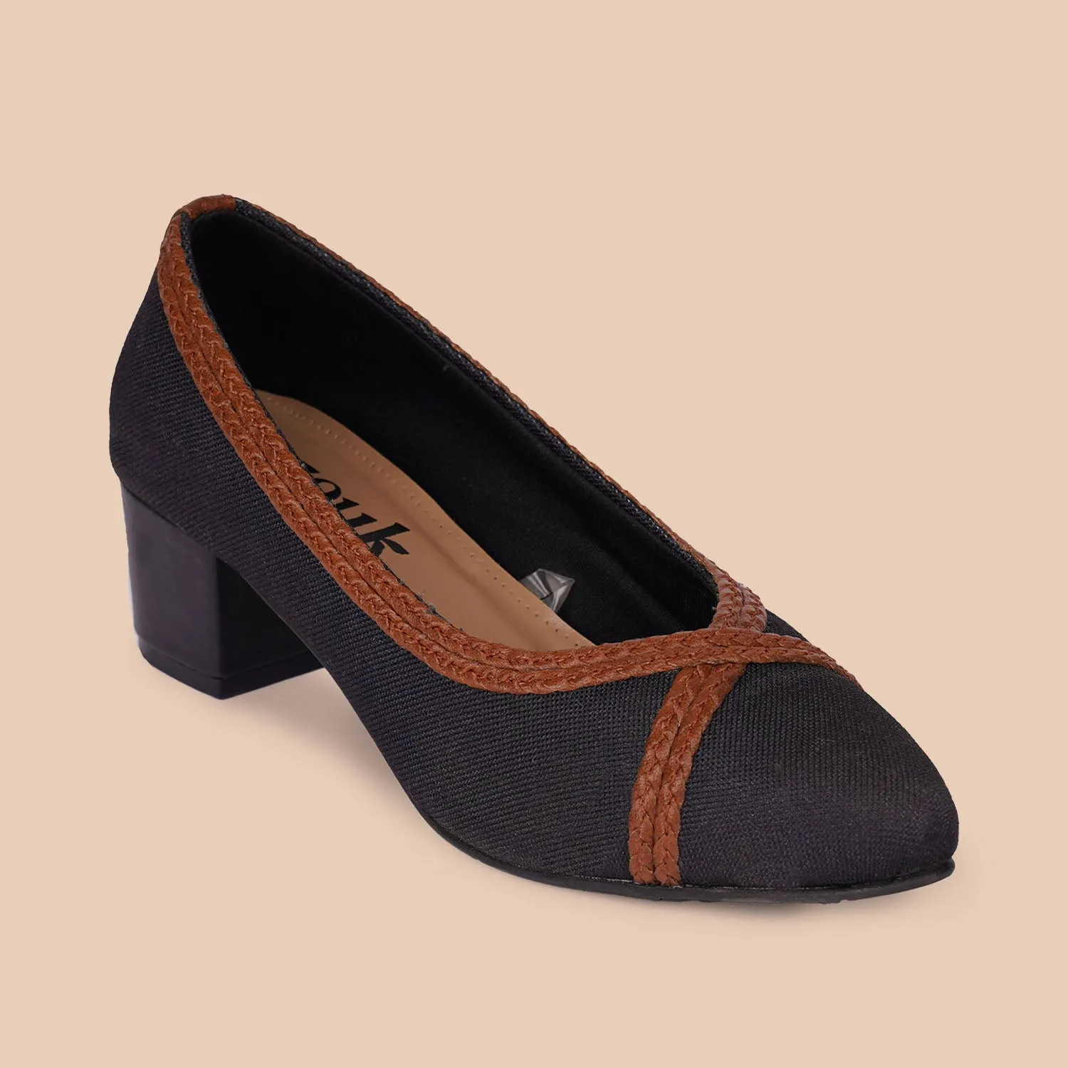Jet Black Braided Pumps