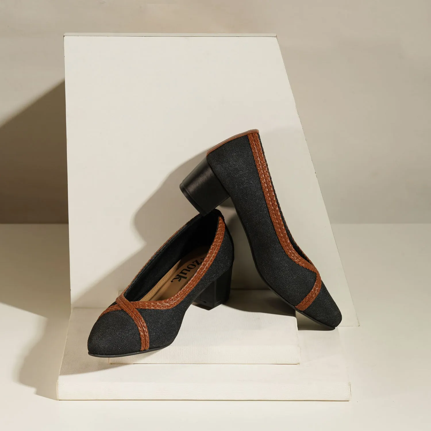 Jet Black Braided Pumps