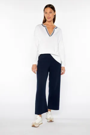 KINROSS CASHMERE - GATHERED SLEEVE SPLITNECK SWEATER
